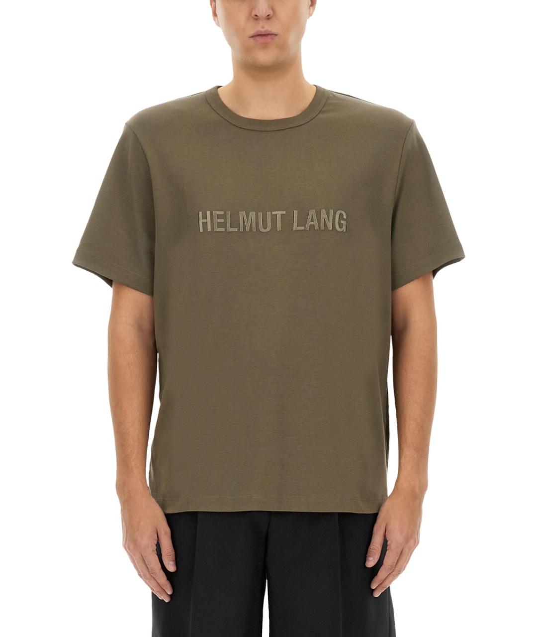 HELMUT LANG Хаки хлопковая футболка, фото 5