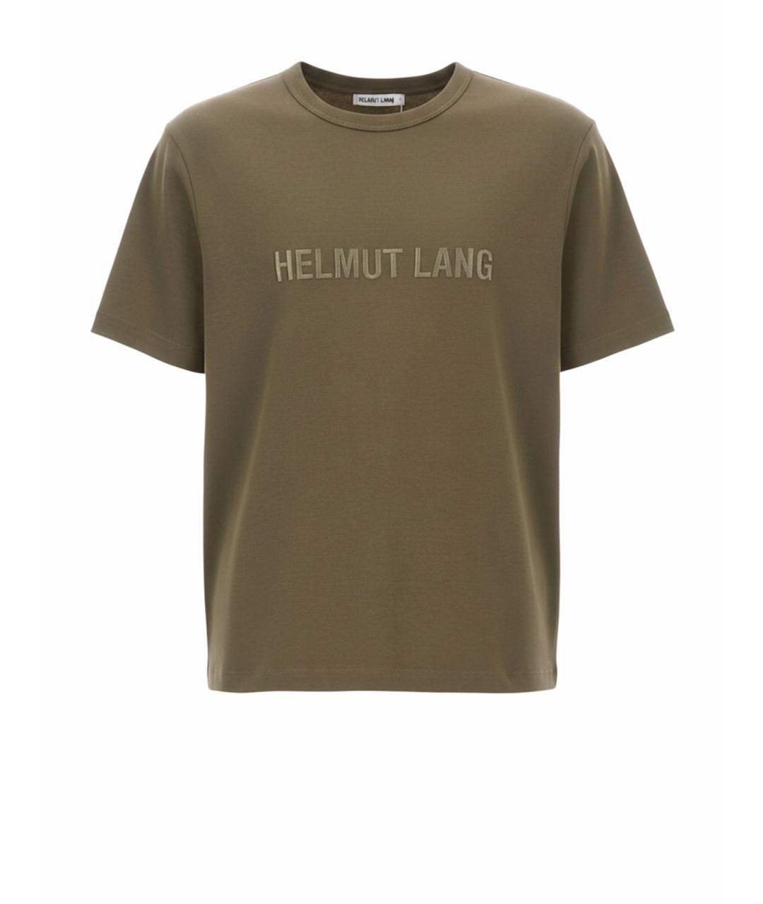 HELMUT LANG Хаки хлопковая футболка, фото 1