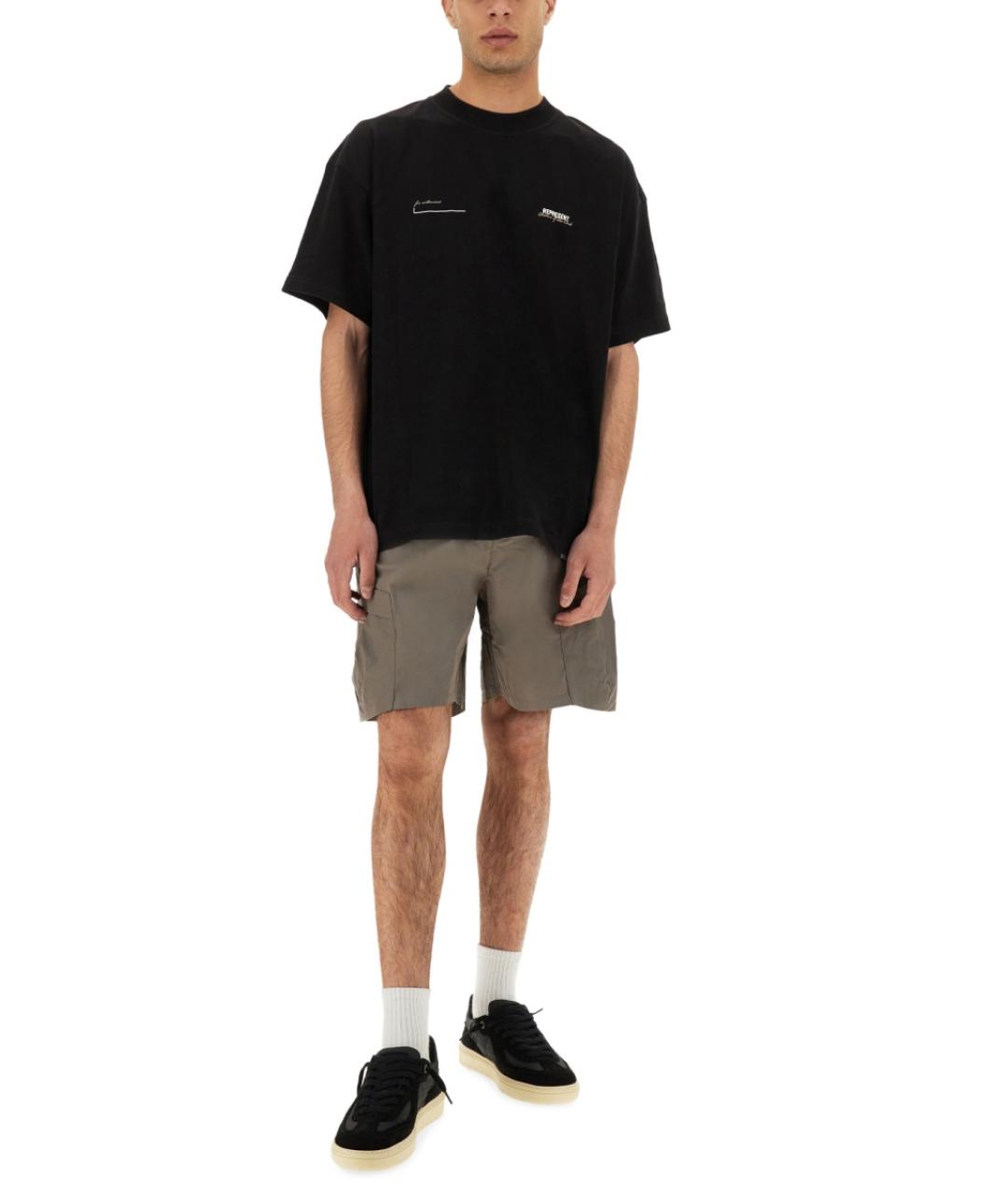 REPRESENT Серые хлопковые шорты, фото 2