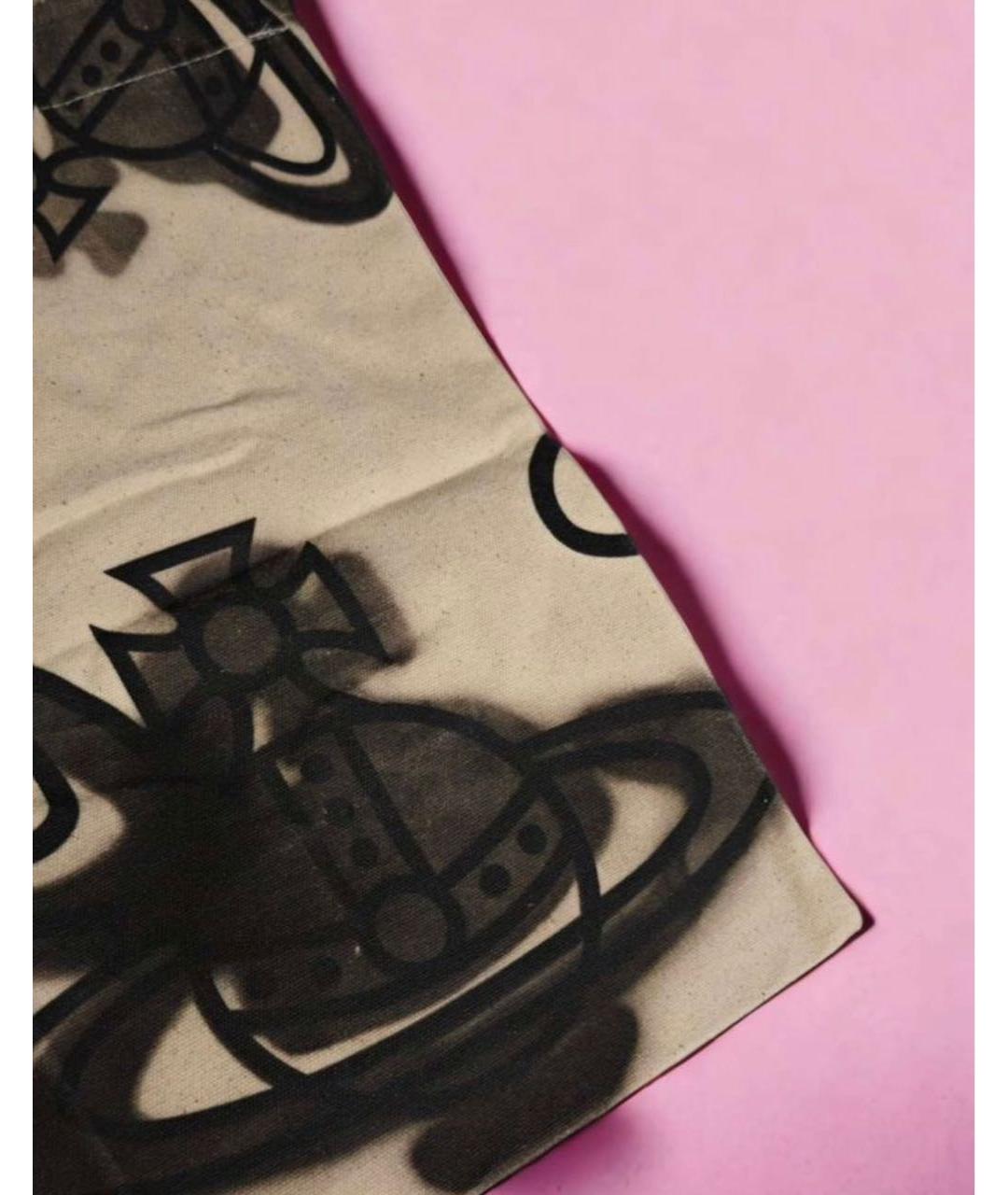 VIVIENNE WESTWOOD Бежевая хлопковая сумка тоут, фото 5