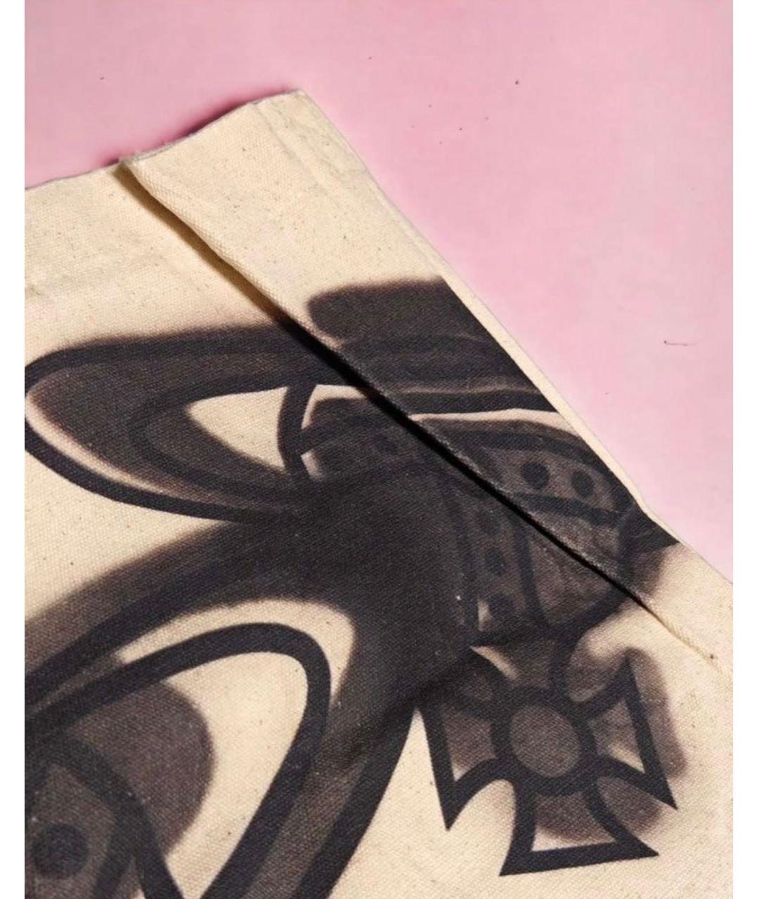 VIVIENNE WESTWOOD Бежевая хлопковая сумка тоут, фото 4