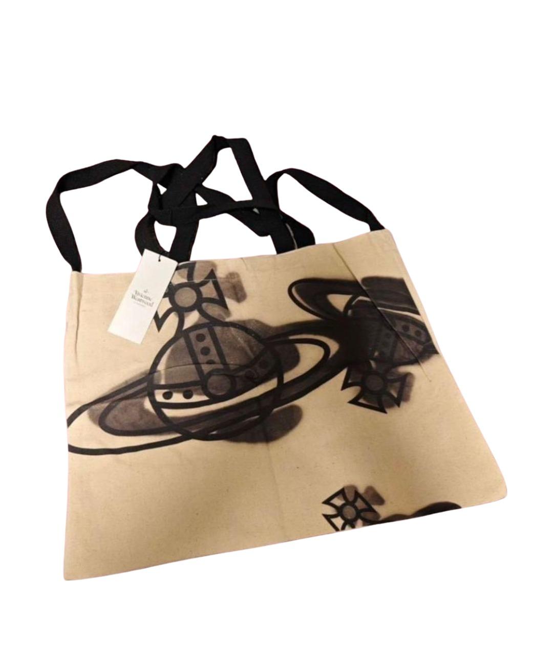 VIVIENNE WESTWOOD Бежевая хлопковая сумка тоут, фото 1