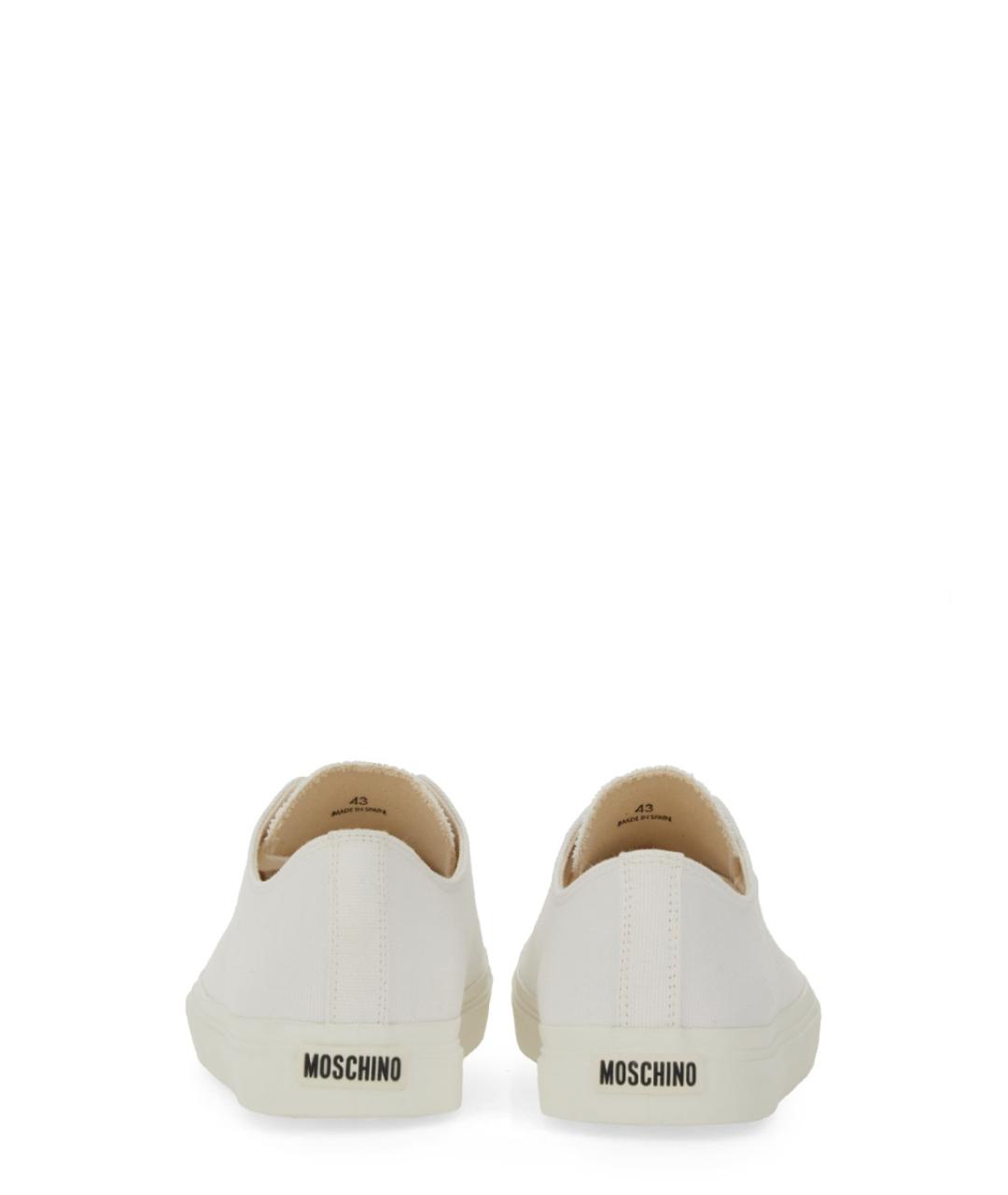 MOSCHINO Белые кожаные низкие кроссовки / кеды, фото 6