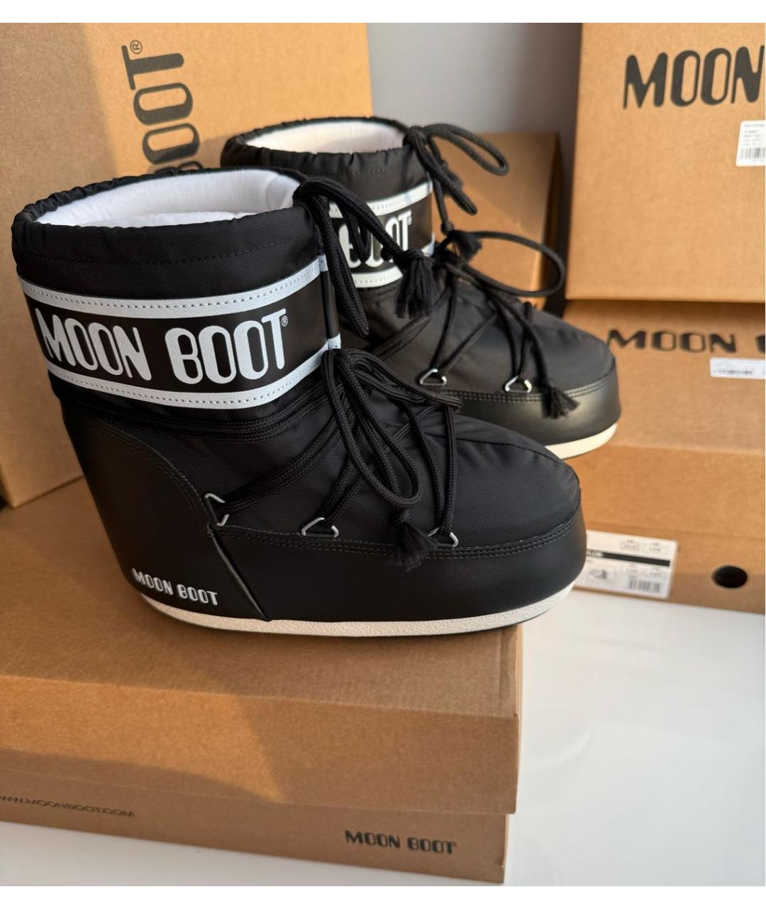 MOON BOOT Черные текстильные сапоги, фото 5