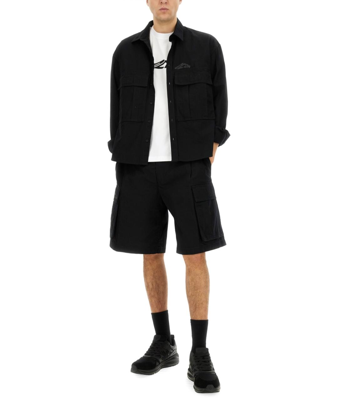 DSQUARED2 Черная хлопковая кэжуал рубашка, фото 2