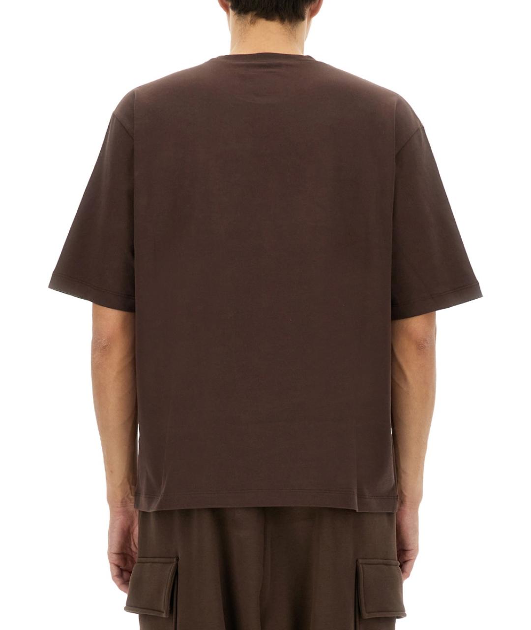 DSQUARED2 Коричневая хлопковая футболка, фото 3