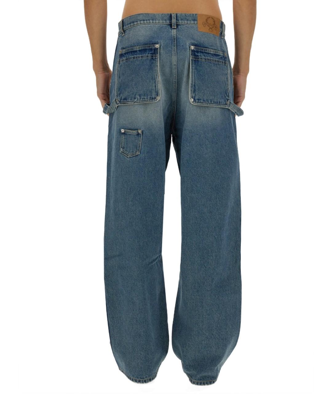 MOSCHINO Синие хлопковые прямые джинсы, фото 4