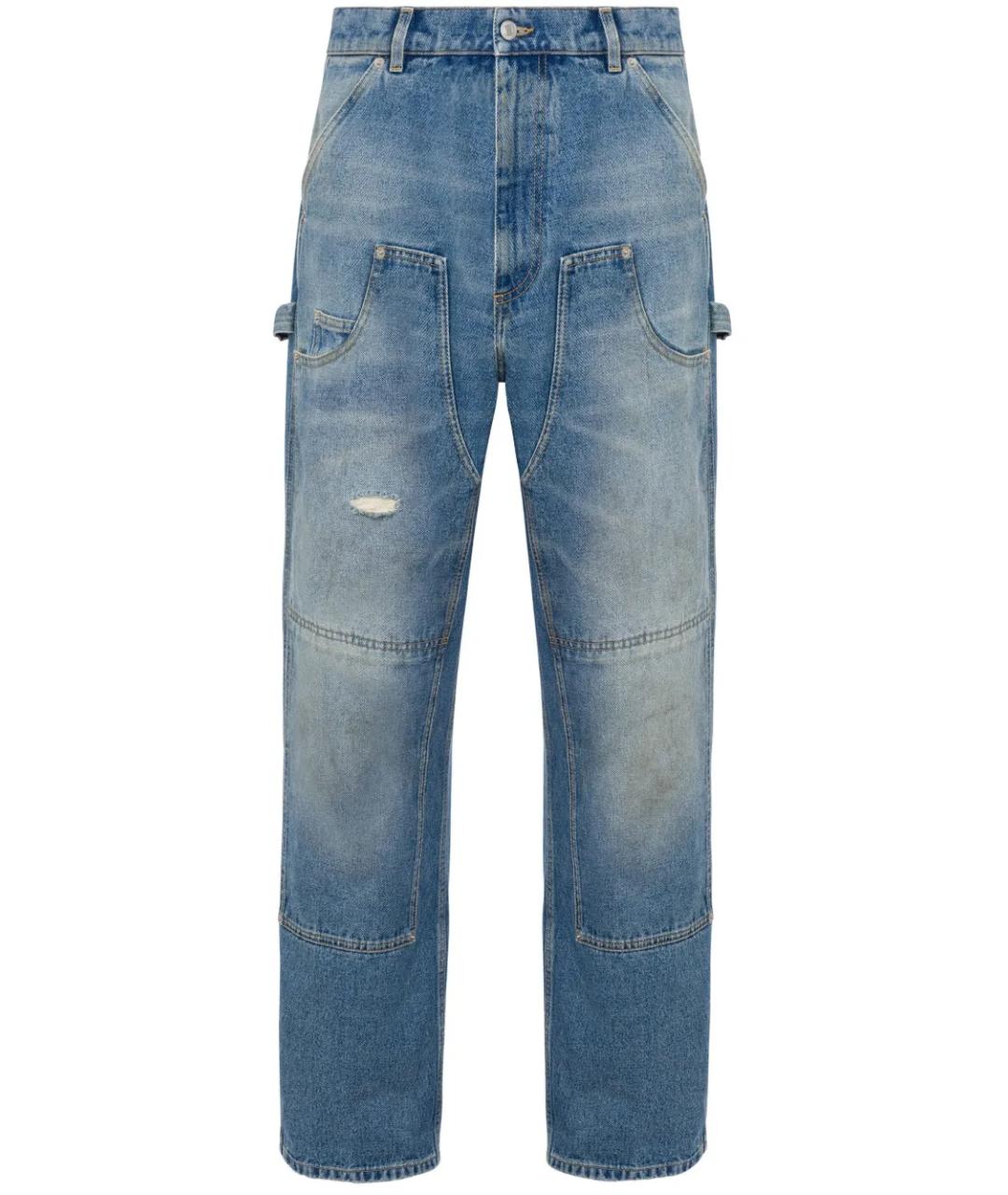 MOSCHINO Синие хлопковые прямые джинсы, фото 1