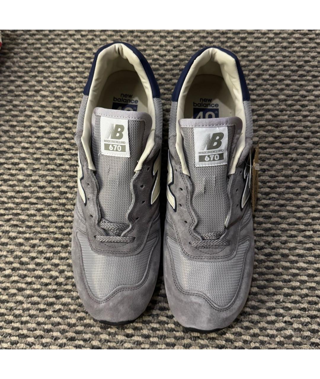 NEW BALANCE Серые замшевые низкие кроссовки / кеды, фото 2