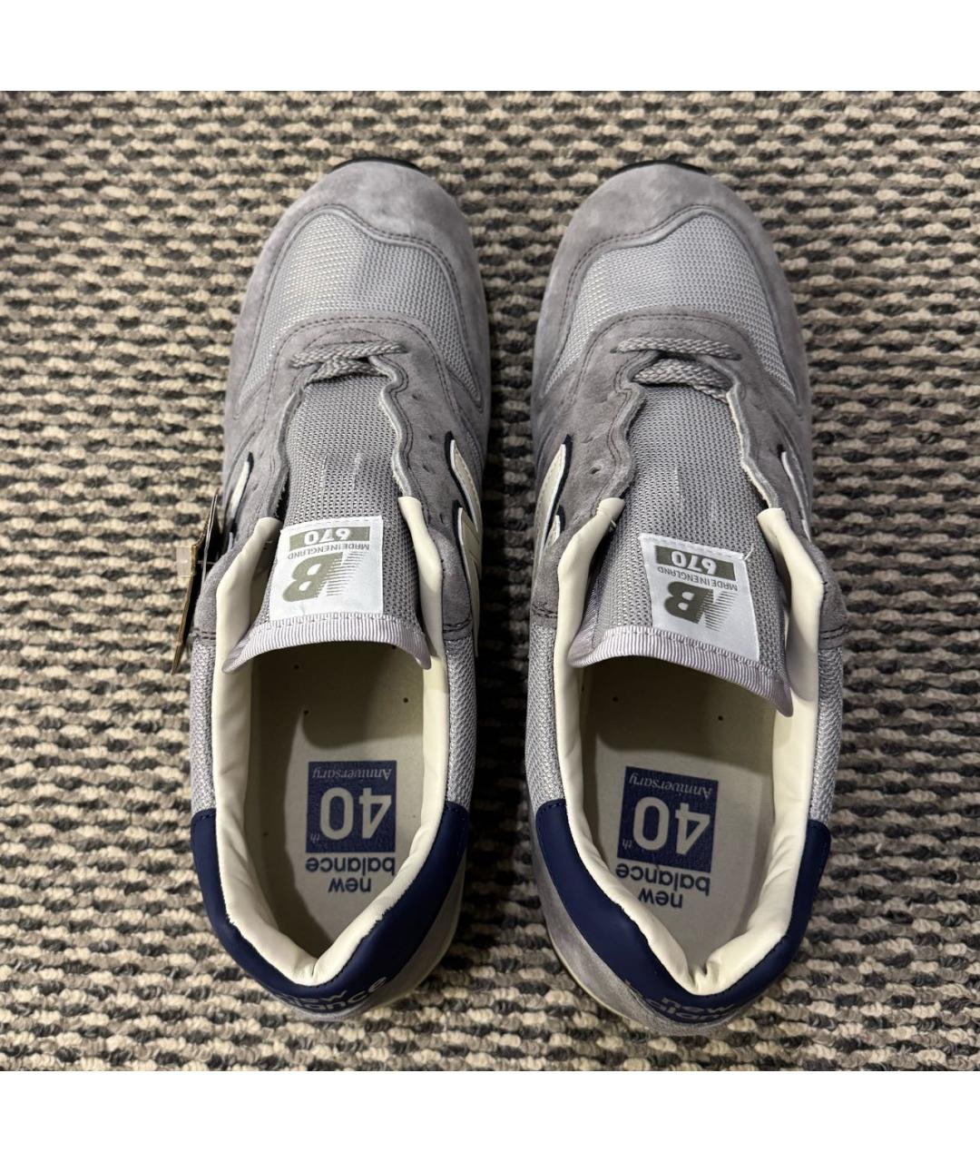 NEW BALANCE Серые замшевые низкие кроссовки / кеды, фото 3