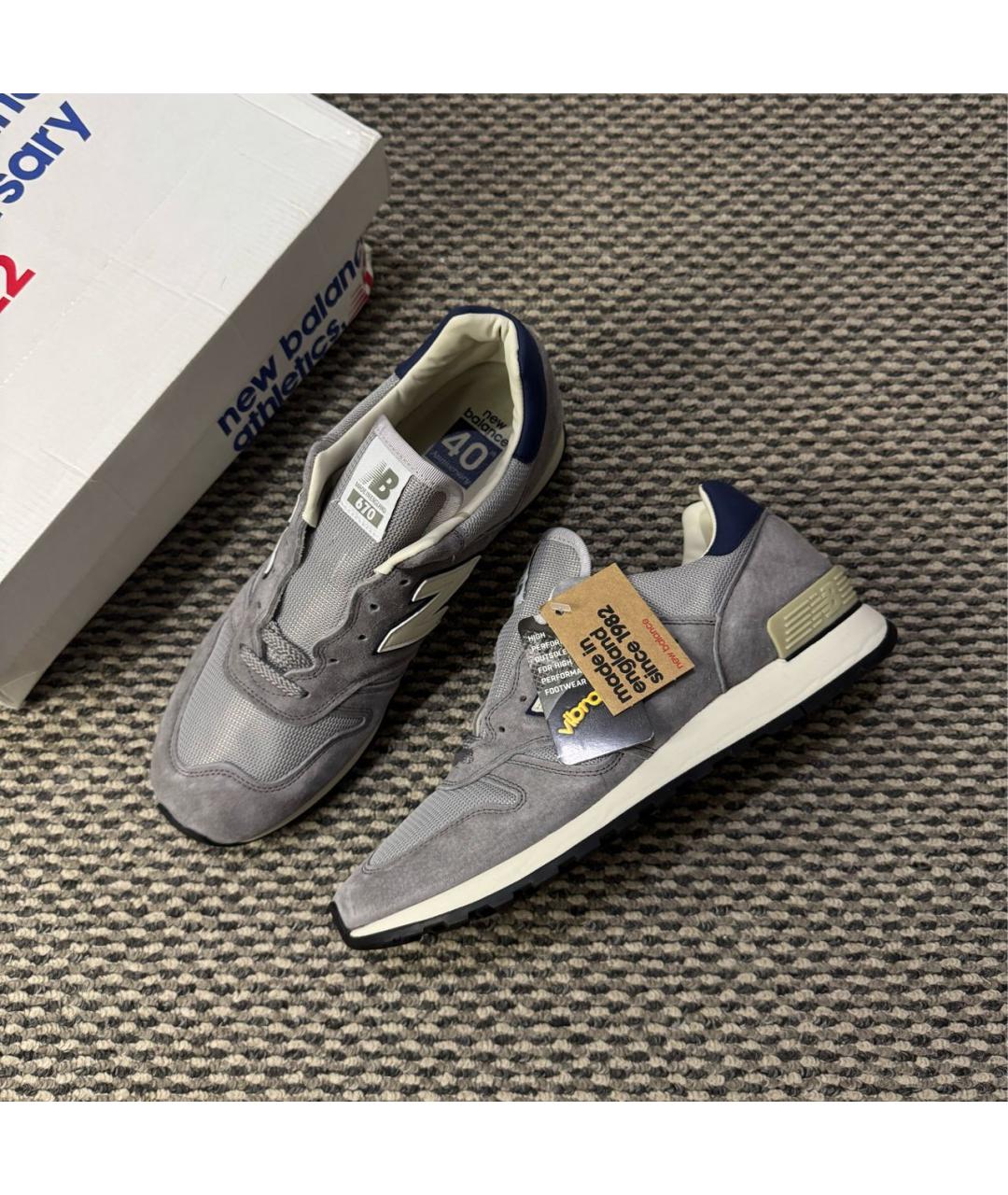 NEW BALANCE Серые замшевые низкие кроссовки / кеды, фото 8