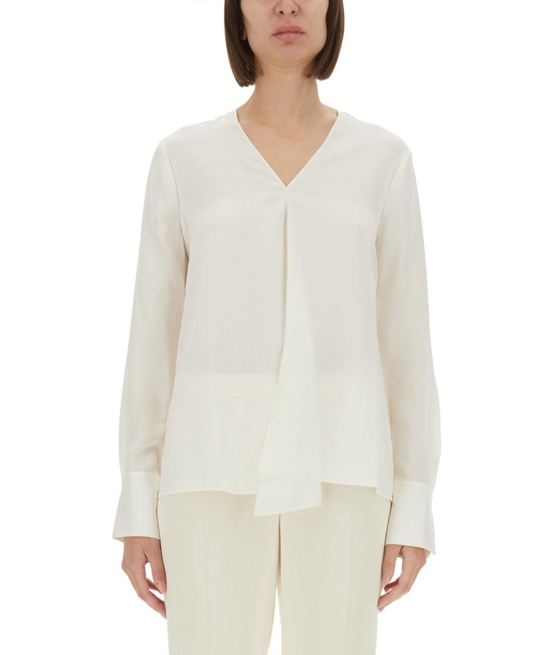 THEORY Белая шелковая блузы, фото 2