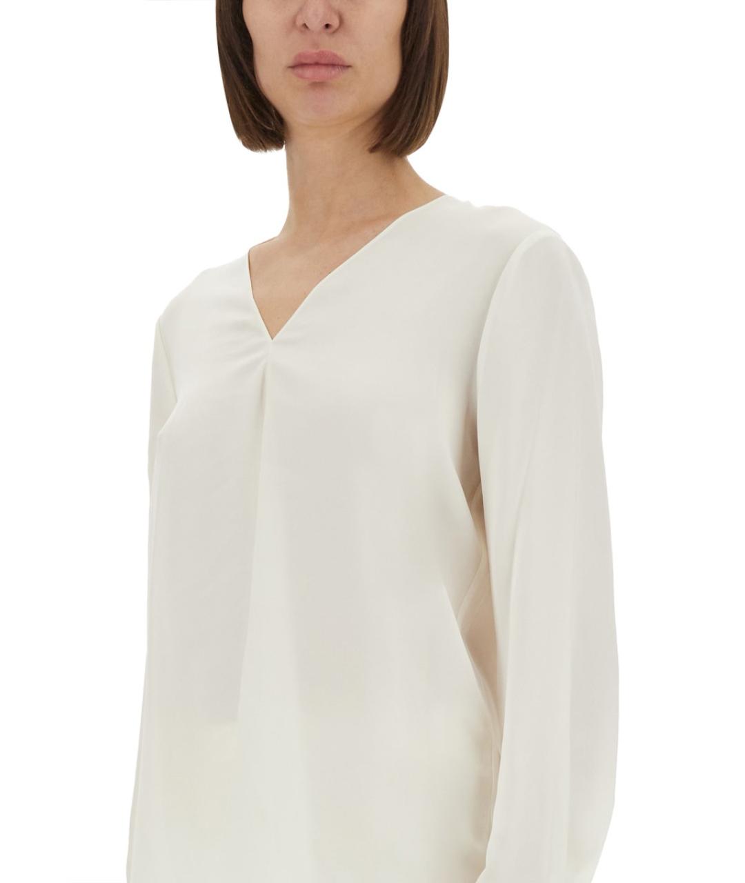 THEORY Белая шелковая блузы, фото 5