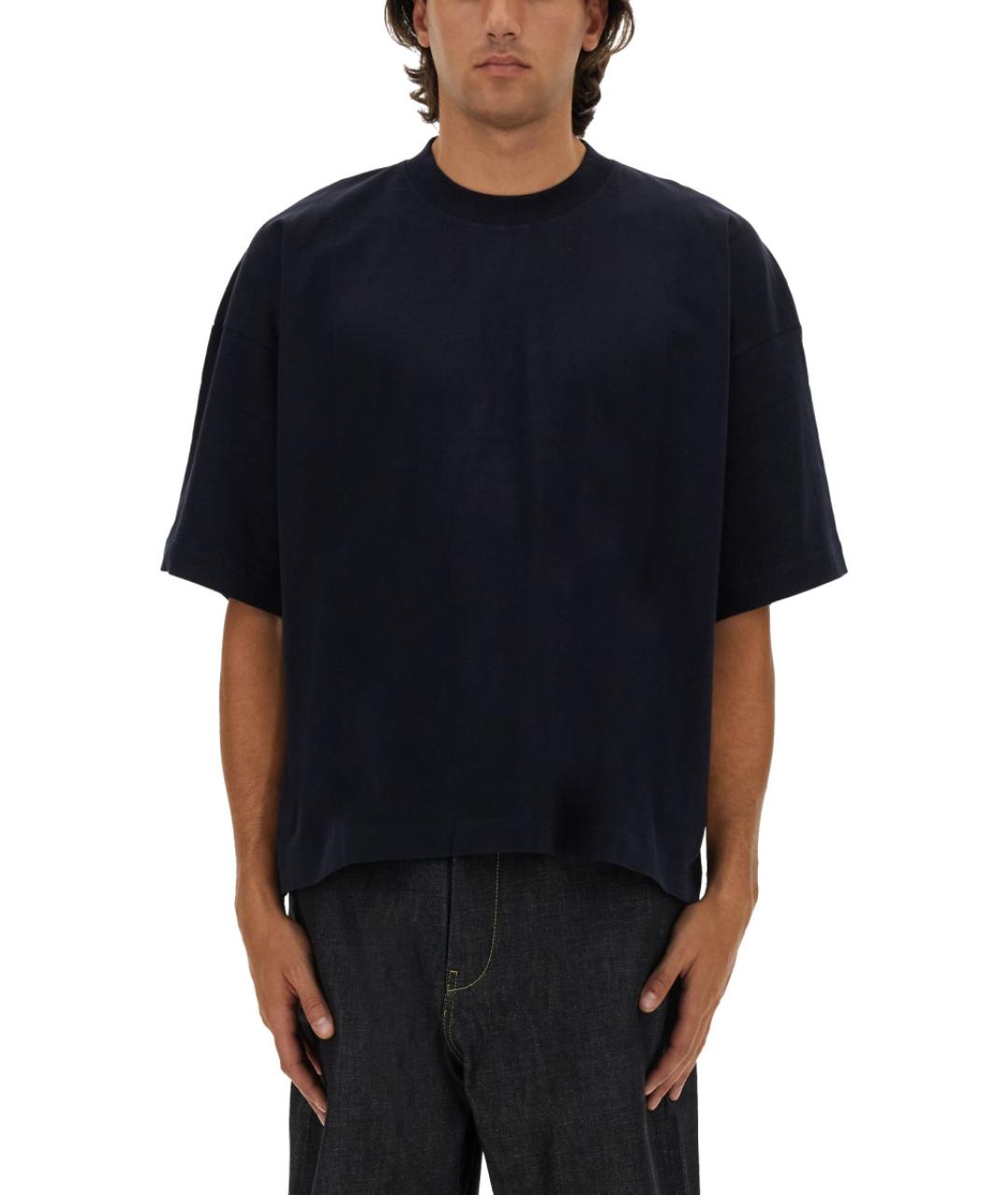 STUDIO NICHOLSON Синяя хлопковая футболка, фото 5
