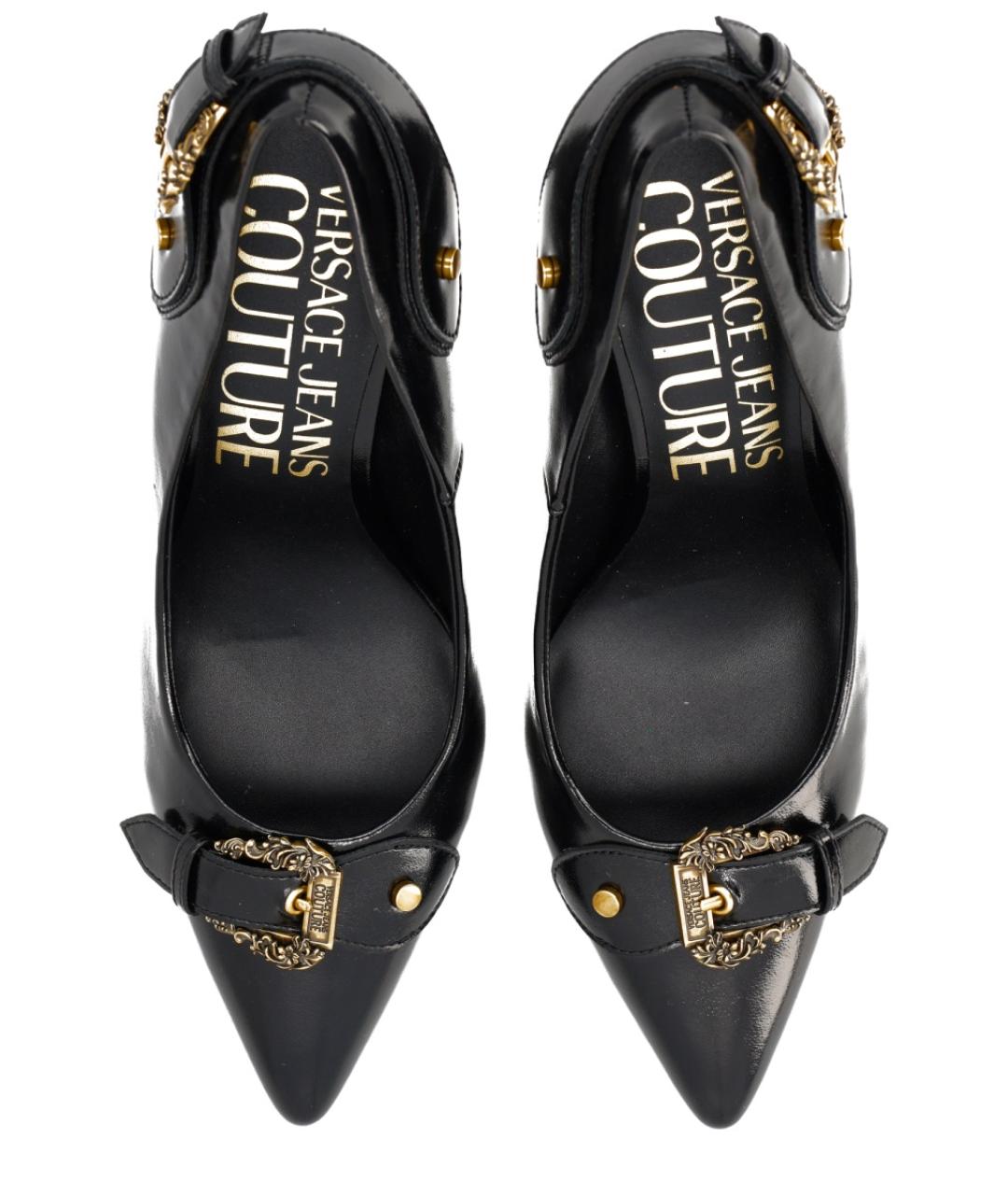 VERSACE JEANS COUTURE Черные туфли из искусственной кожи, фото 5