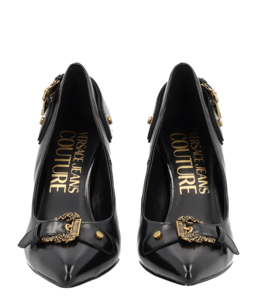 VERSACE JEANS COUTURE Черные туфли из искусственной кожи, фото 3