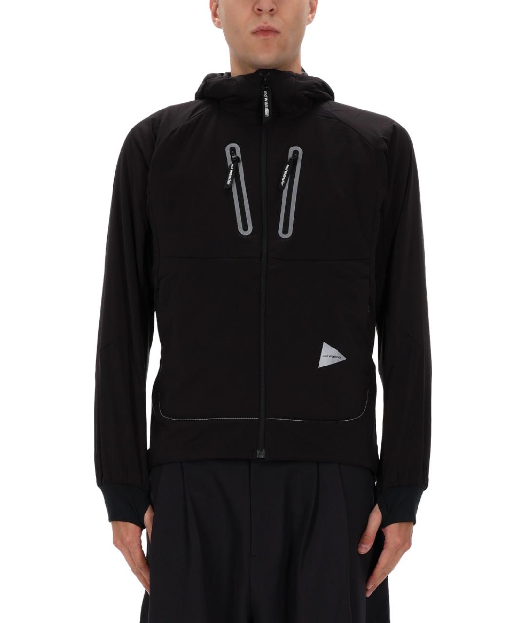 AND WANDER Черная полиэстеровая куртка, фото 2