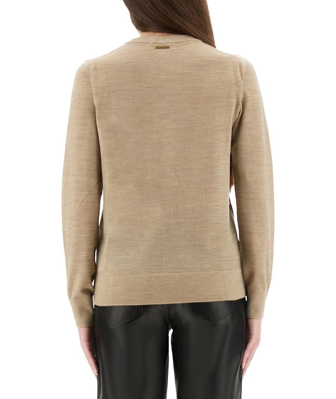 MICHAEL KORS Бежевый шерстяной джемпер / свитер, фото 3