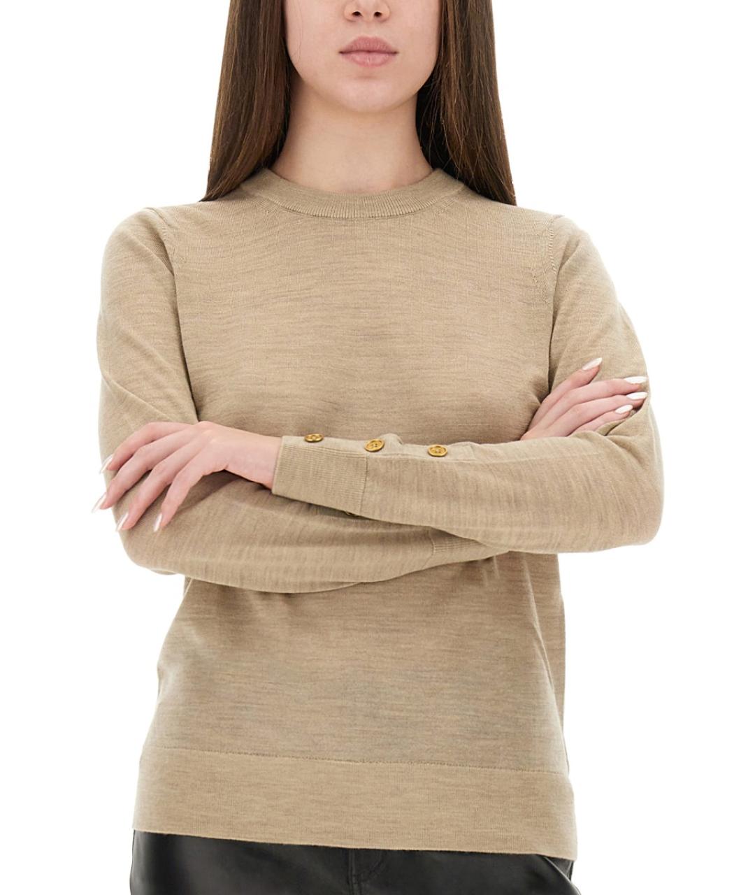 MICHAEL KORS Бежевый шерстяной джемпер / свитер, фото 4