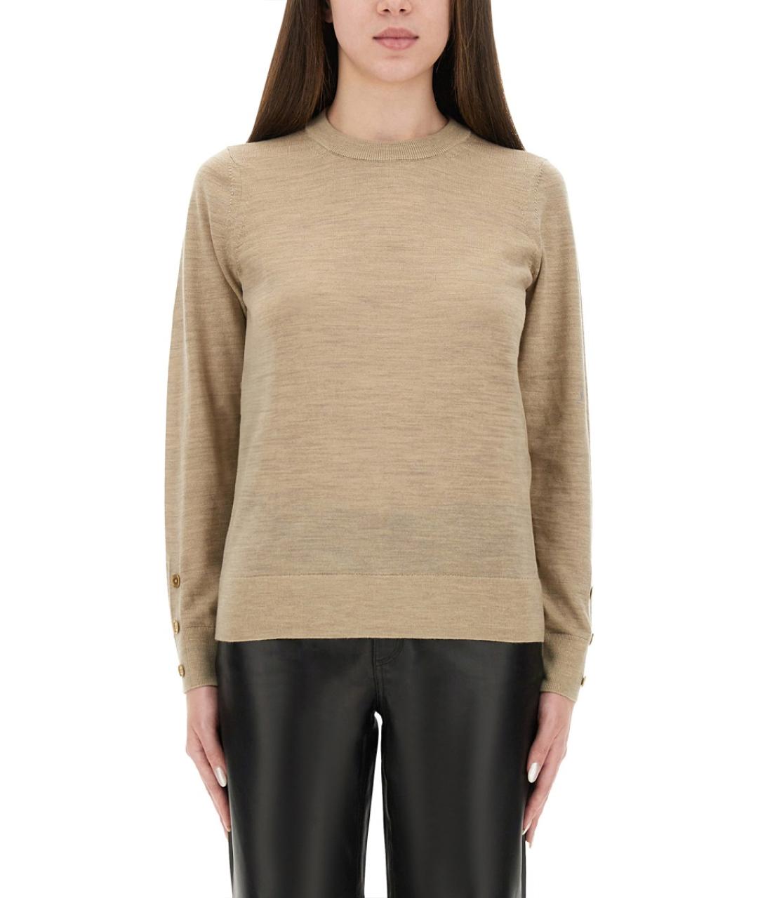 MICHAEL KORS Бежевый шерстяной джемпер / свитер, фото 5