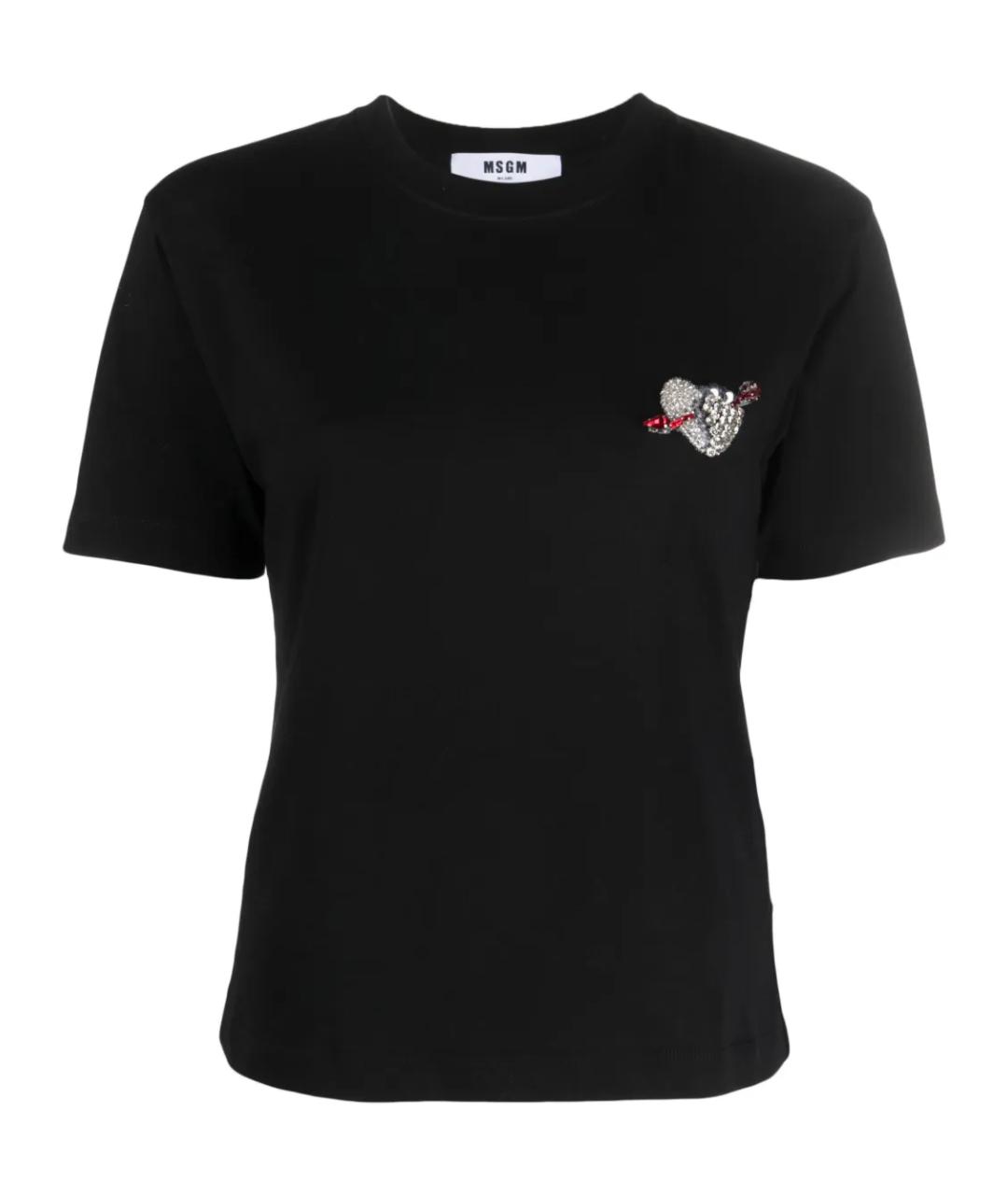 MSGM Черная хлопковая футболка, фото 1