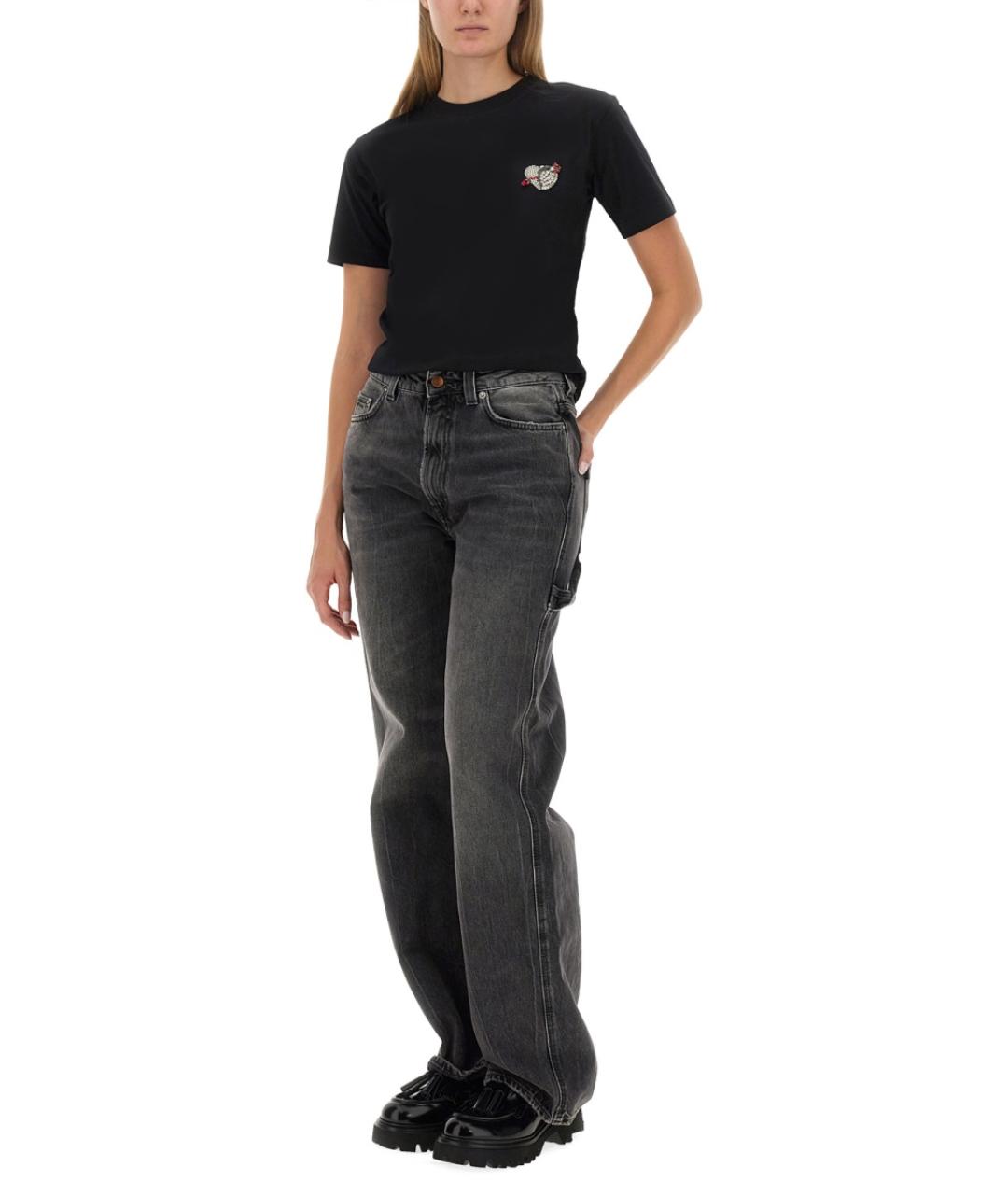 MSGM Черная хлопковая футболка, фото 3