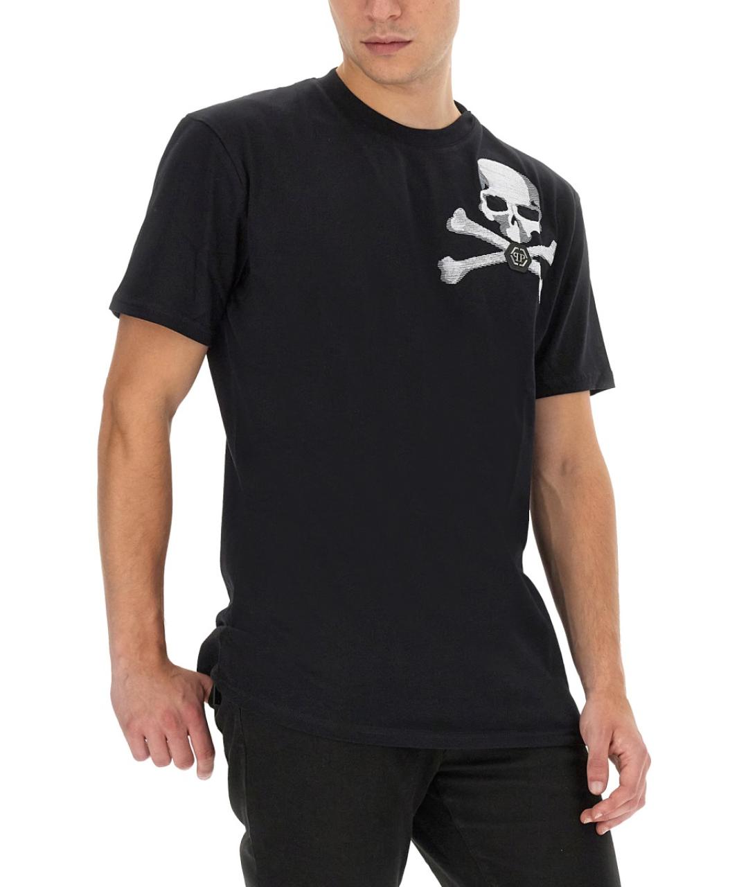 PHILIPP PLEIN Черная хлопковая футболка, фото 4