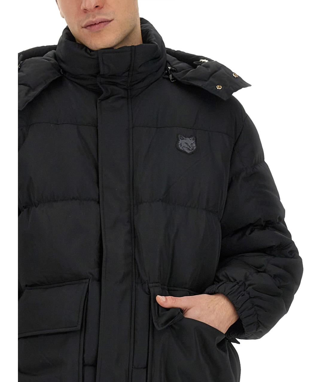 MAISON KITSUNE Черный полиэстеровый пуховик, фото 5