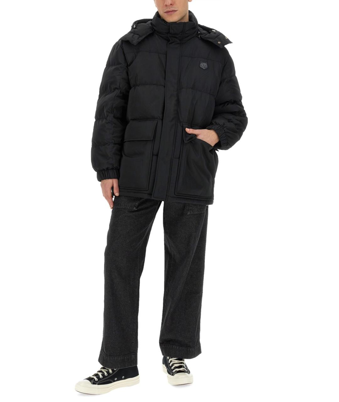 MAISON KITSUNE Черный полиэстеровый пуховик, фото 3