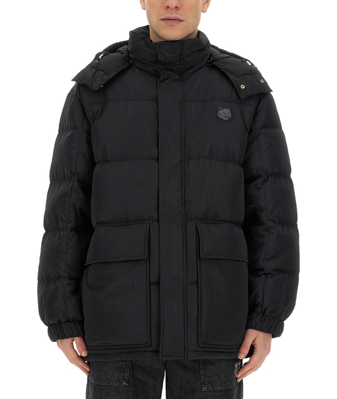 MAISON KITSUNE Черный полиэстеровый пуховик, фото 2