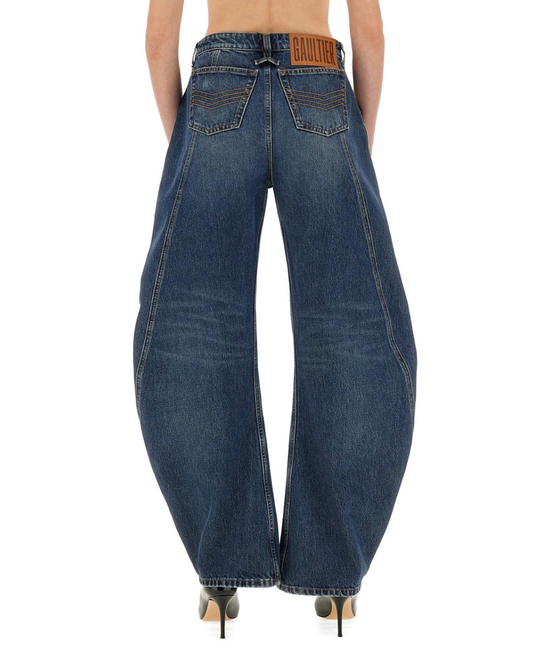 JEAN PAUL GAULTIER Синие хлопковые джинсы клеш, фото 3