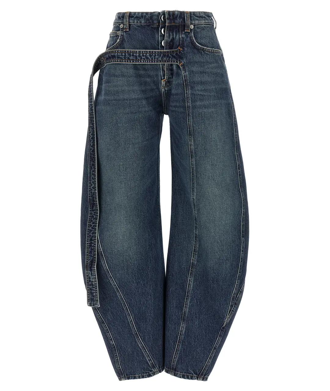 JEAN PAUL GAULTIER Синие хлопковые джинсы клеш, фото 1