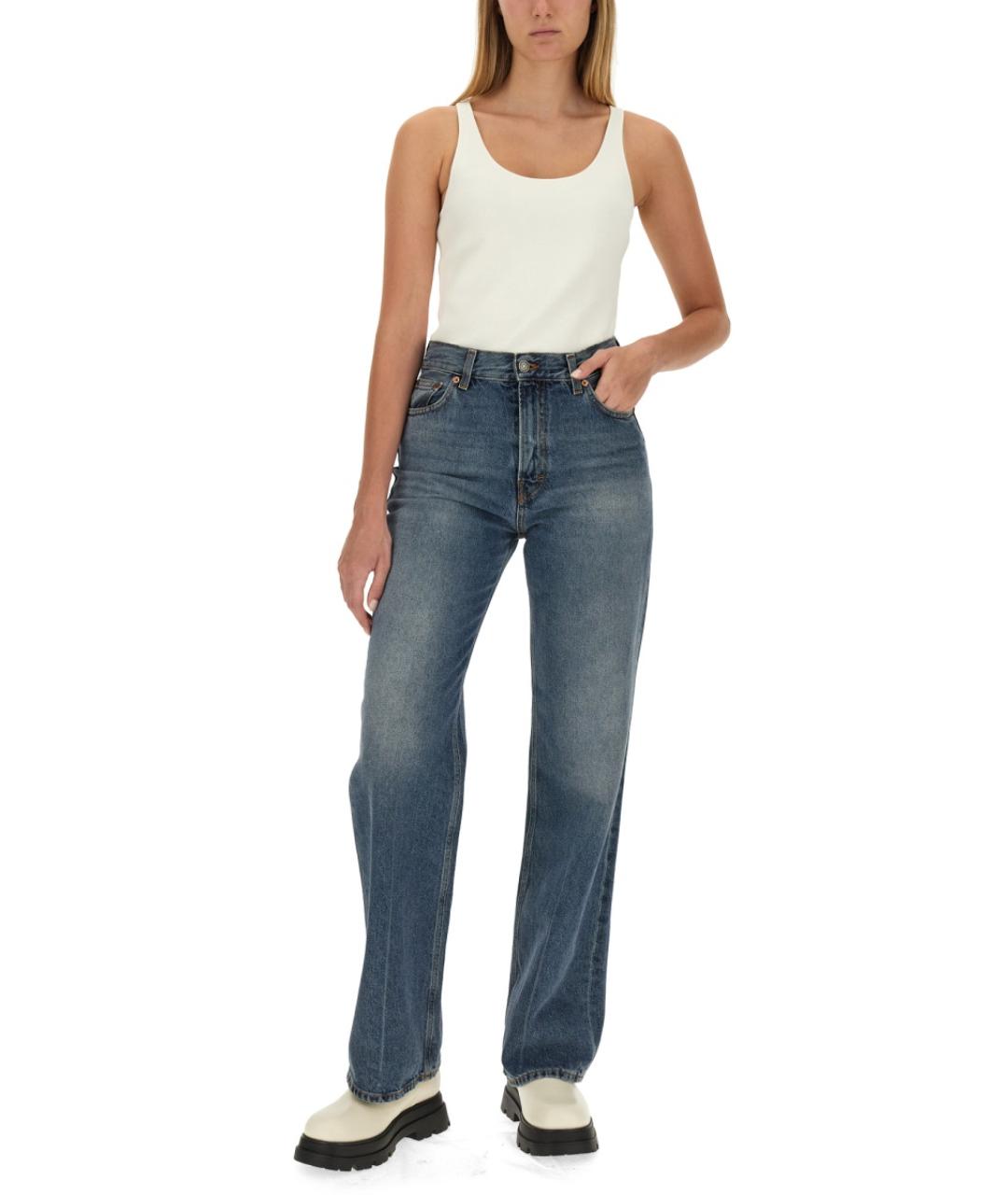 HAIKURE Синие хлопковые джинсы клеш, фото 2