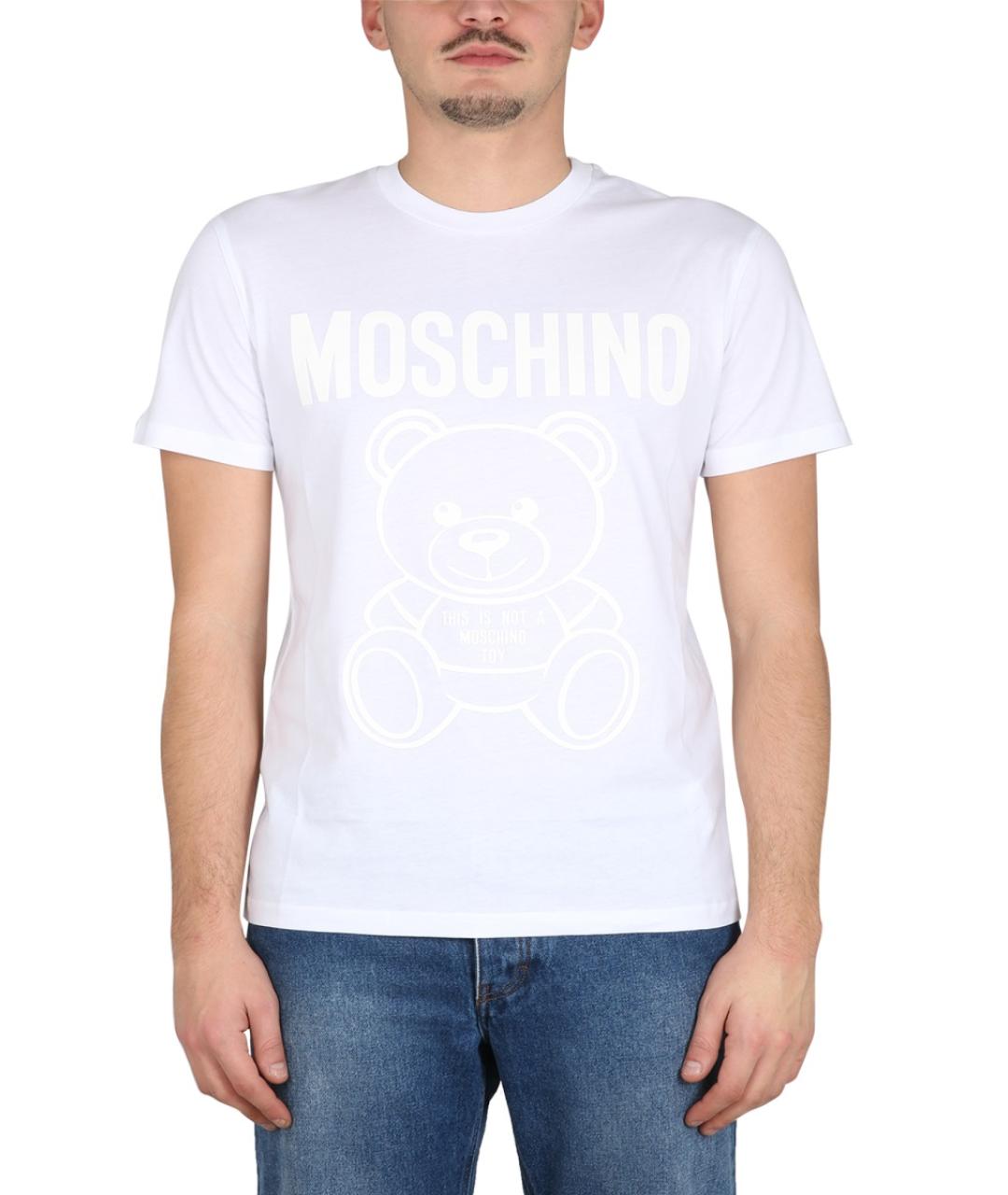 MOSCHINO Белая хлопковая футболка, фото 5