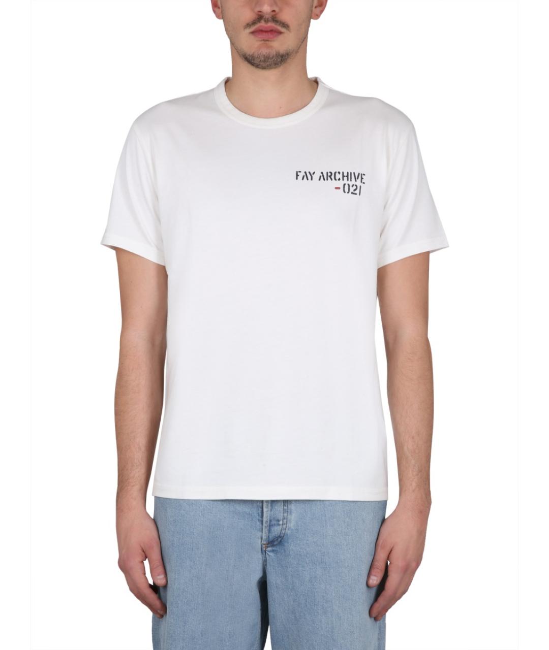 FAY Белая хлопковая футболка, фото 5