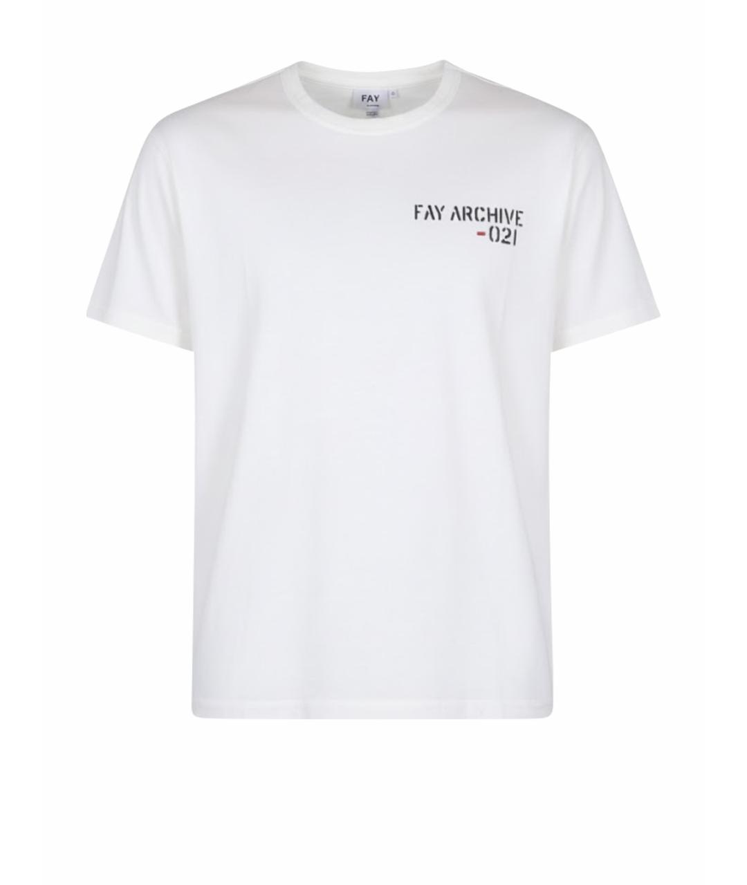 FAY Белая хлопковая футболка, фото 1