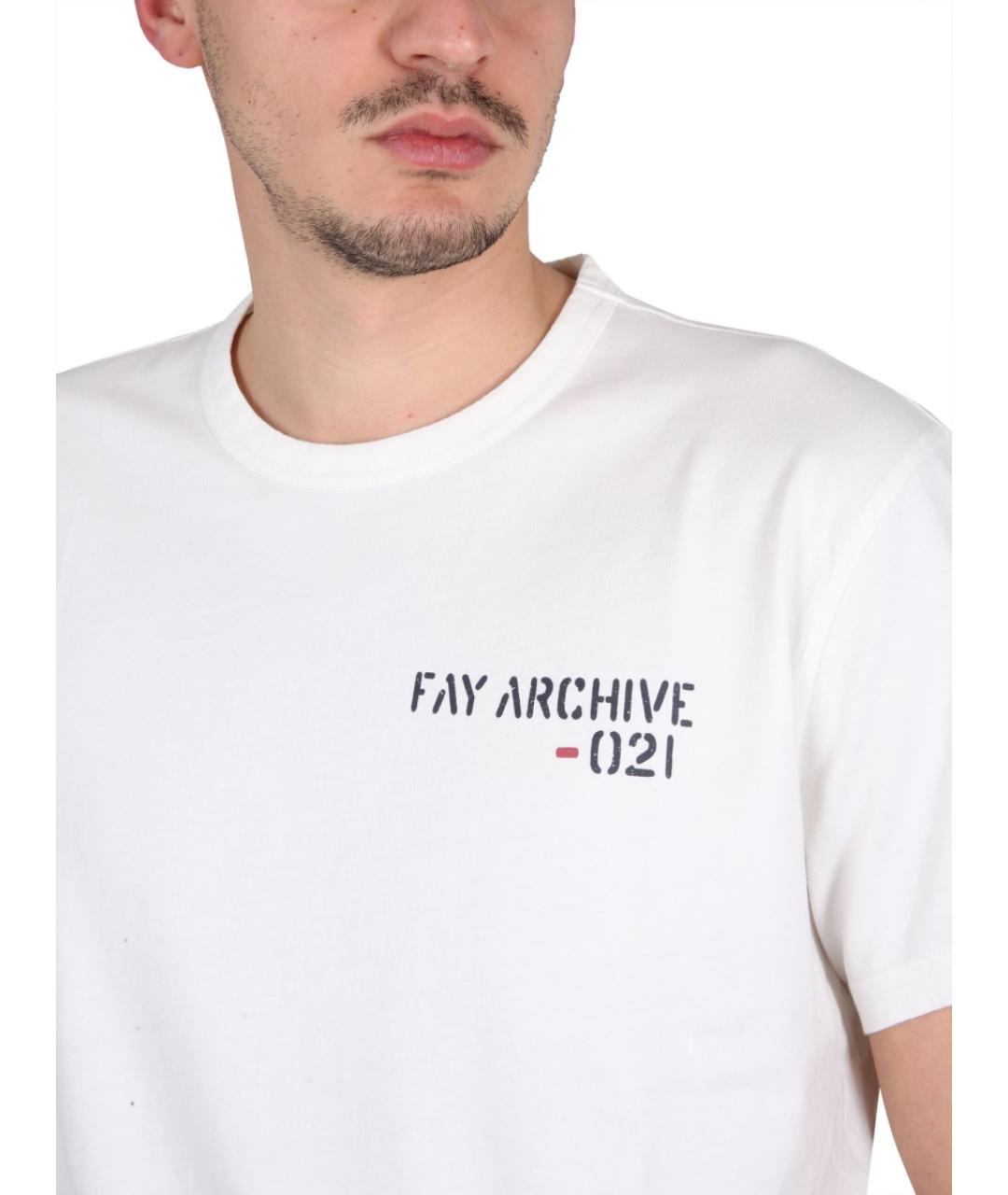 FAY Белая хлопковая футболка, фото 4