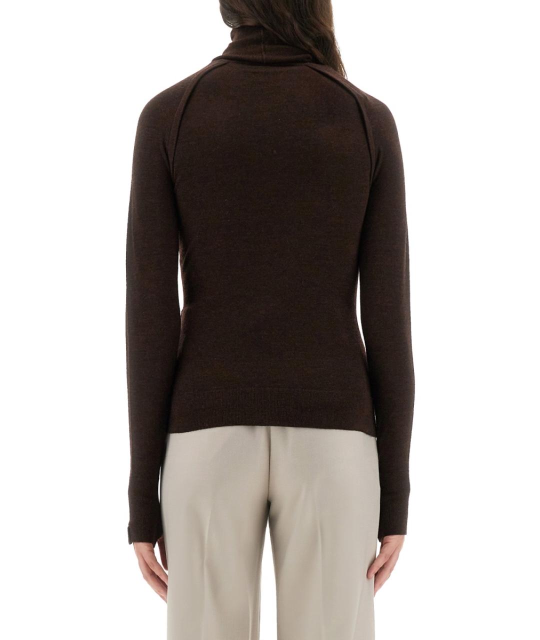 VICTORIA BECKHAM Коричневая шерстяная водолазка, фото 4