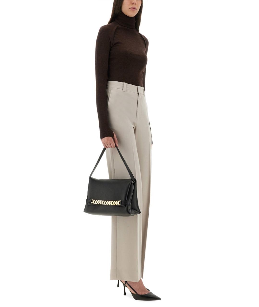 VICTORIA BECKHAM Коричневая шерстяная водолазка, фото 3