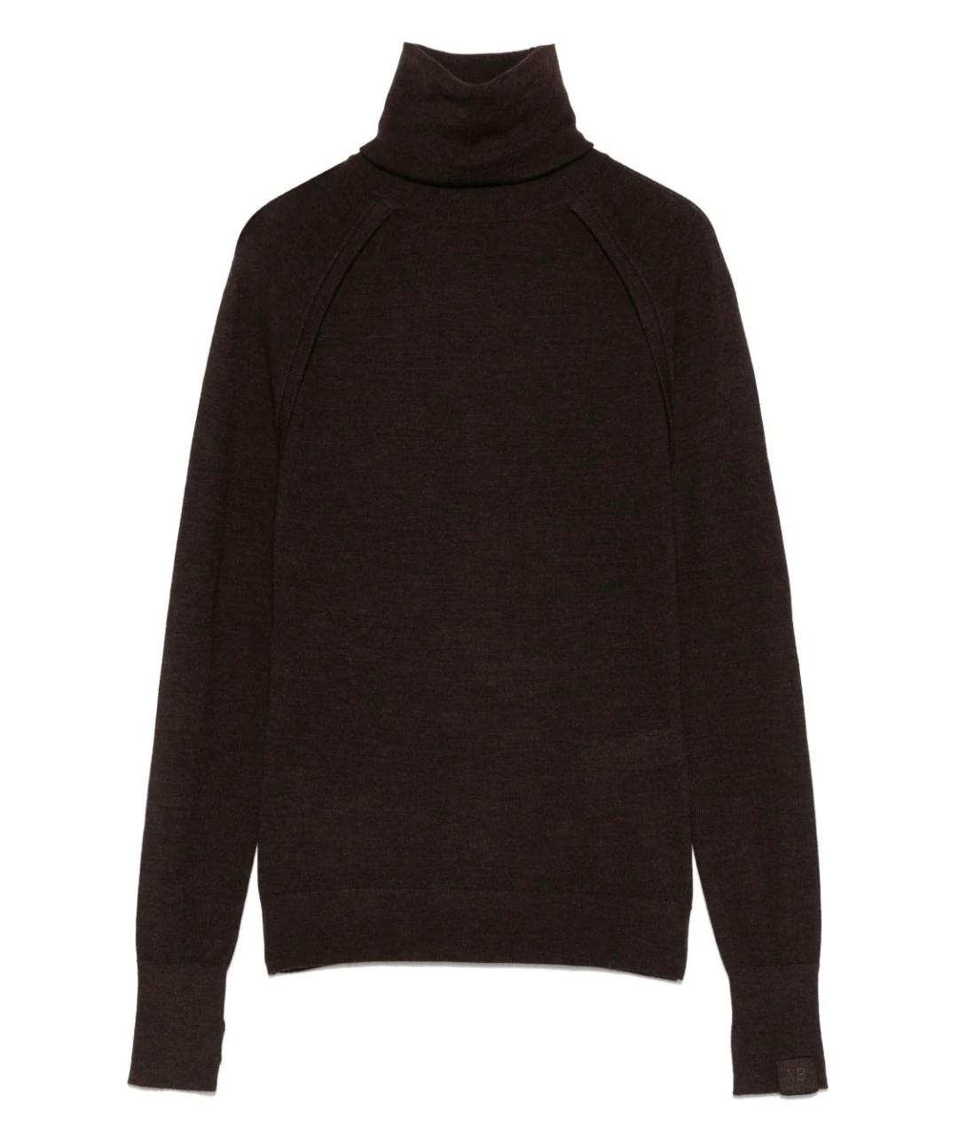 VICTORIA BECKHAM Коричневая шерстяная водолазка, фото 1