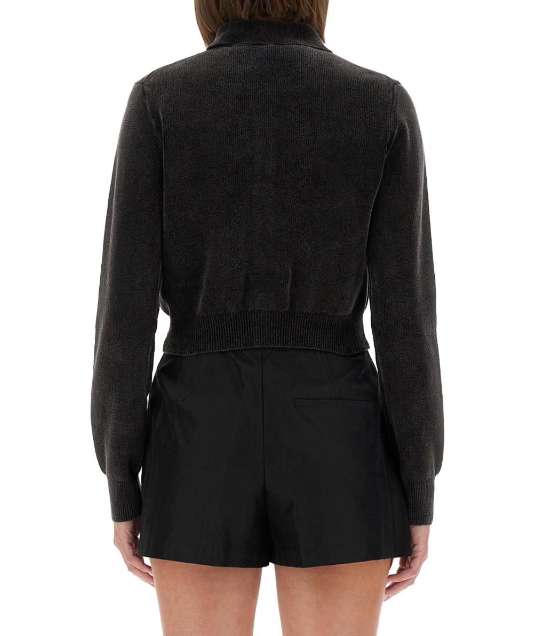 ALEXANDER WANG Антрацитовый хлопко-эластановый кардиган, фото 4