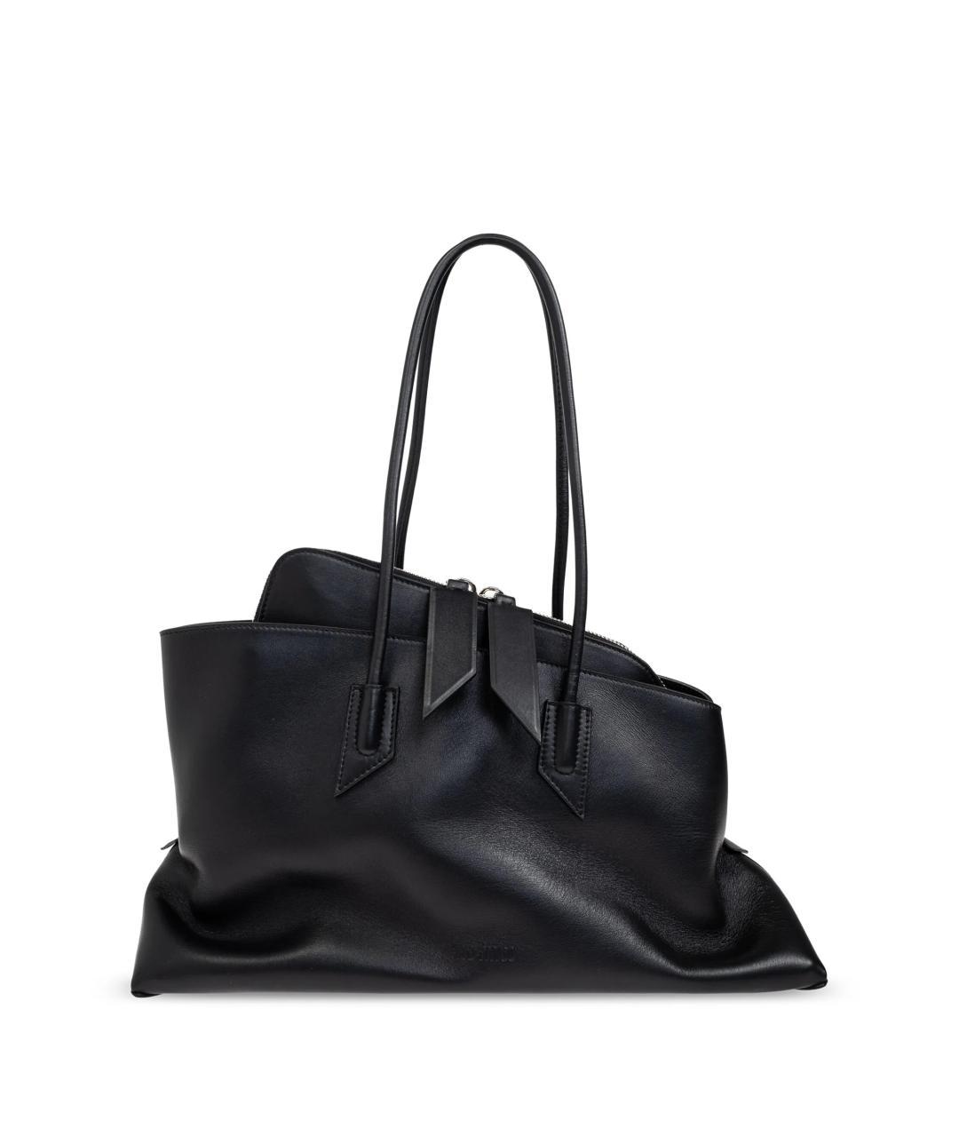 THE ATTICO Черная кожаная сумка тоут, фото 2