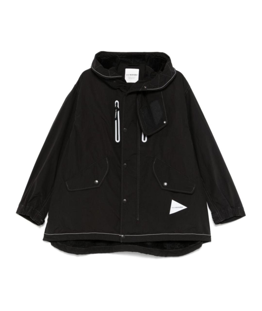 AND WANDER Черная полиэстеровая куртка, фото 1