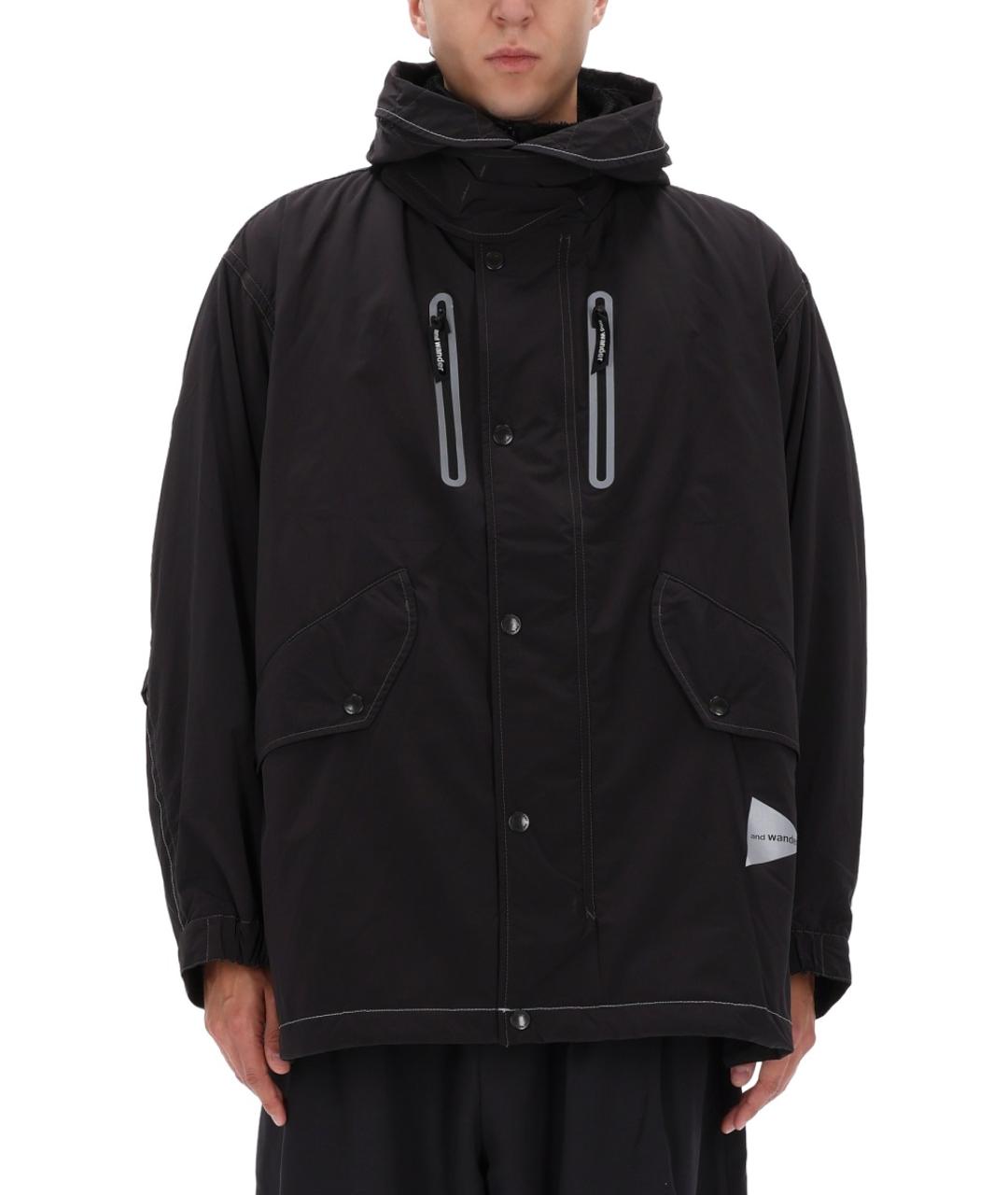 AND WANDER Черная полиэстеровая куртка, фото 2