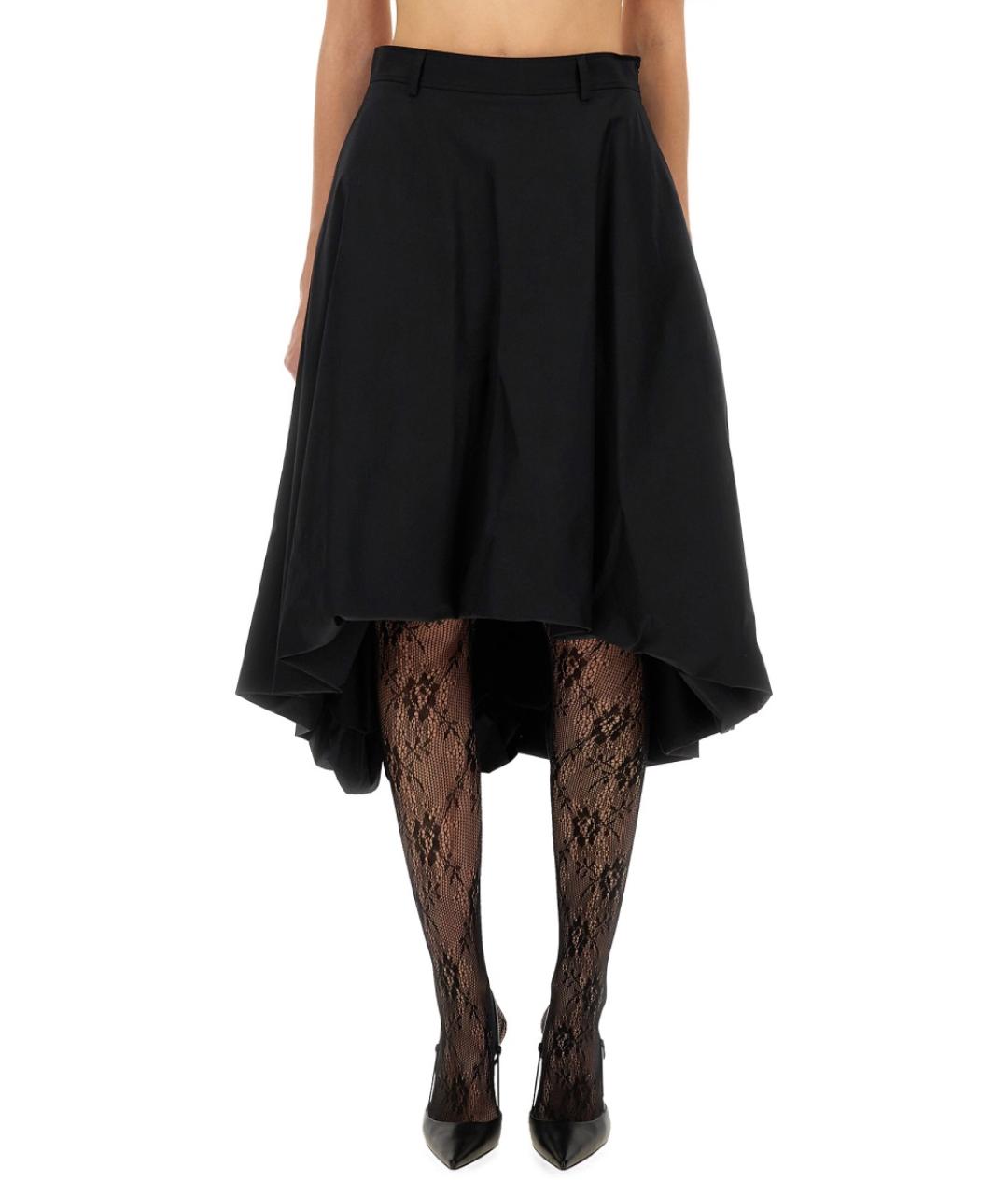 MOSCHINO Черная хлопко-эластановая юбка миди, фото 2