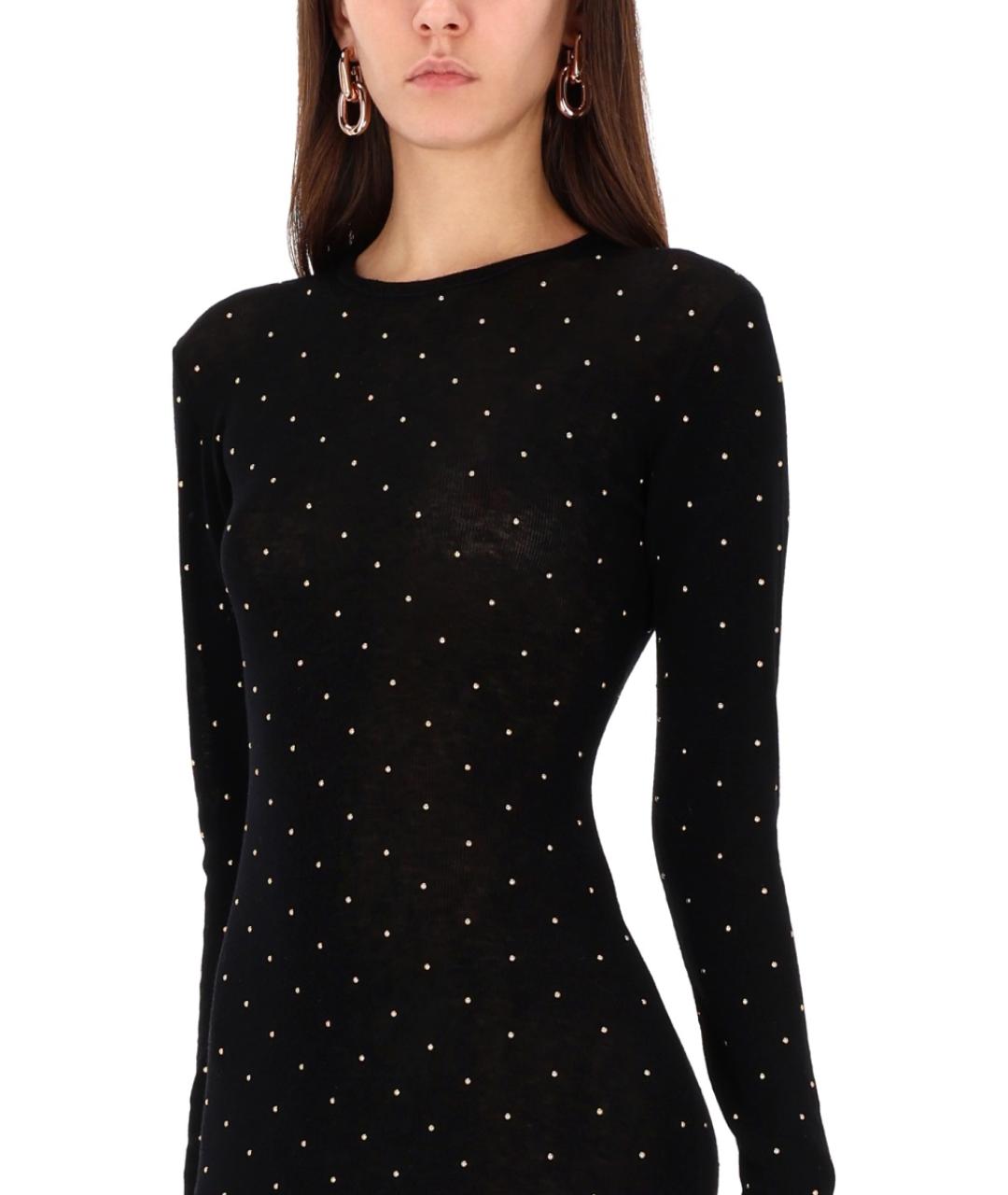 PACO RABANNE Черное шерстяное повседневное платье, фото 4