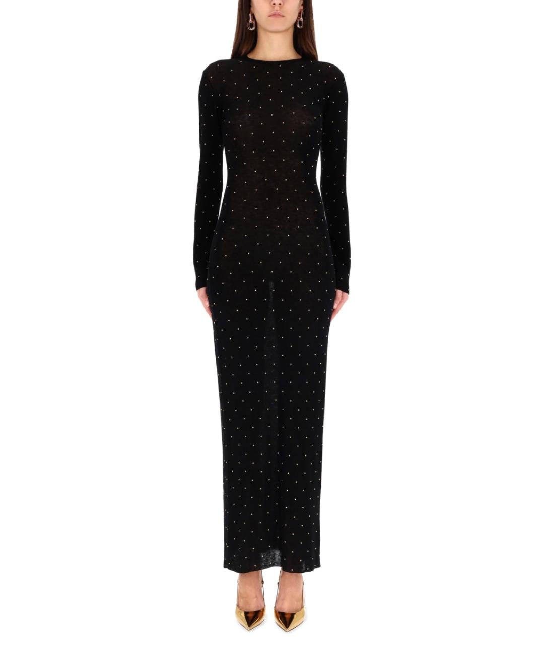 PACO RABANNE Черное шерстяное повседневное платье, фото 5