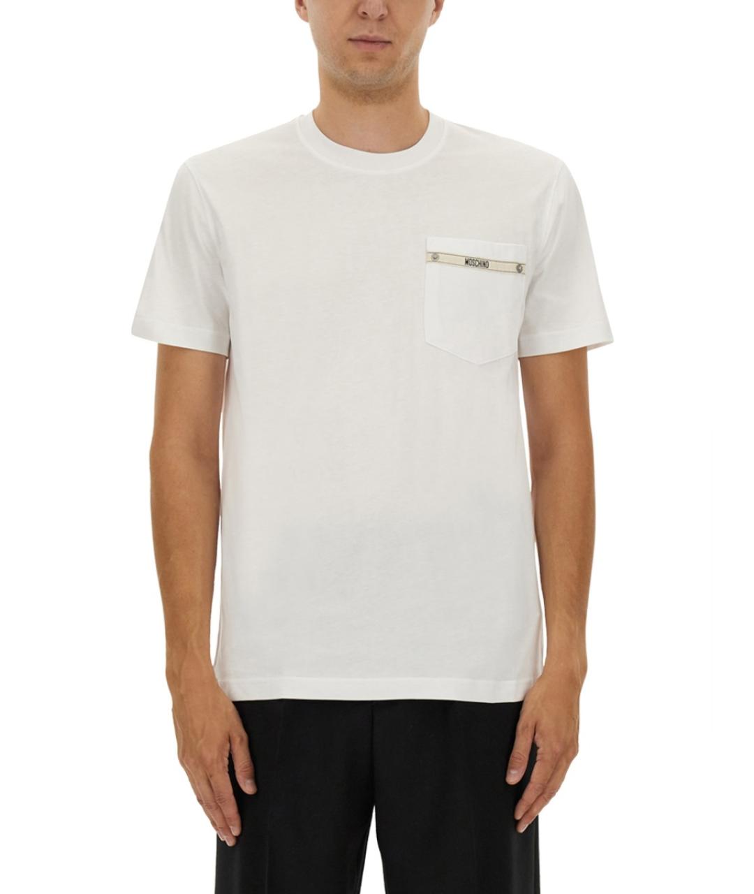 MOSCHINO Белая хлопковая футболка, фото 2