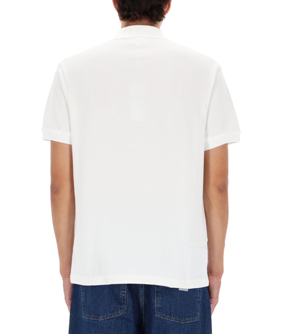 LACOSTE Белое хлопковое поло с коротким рукавом, фото 3