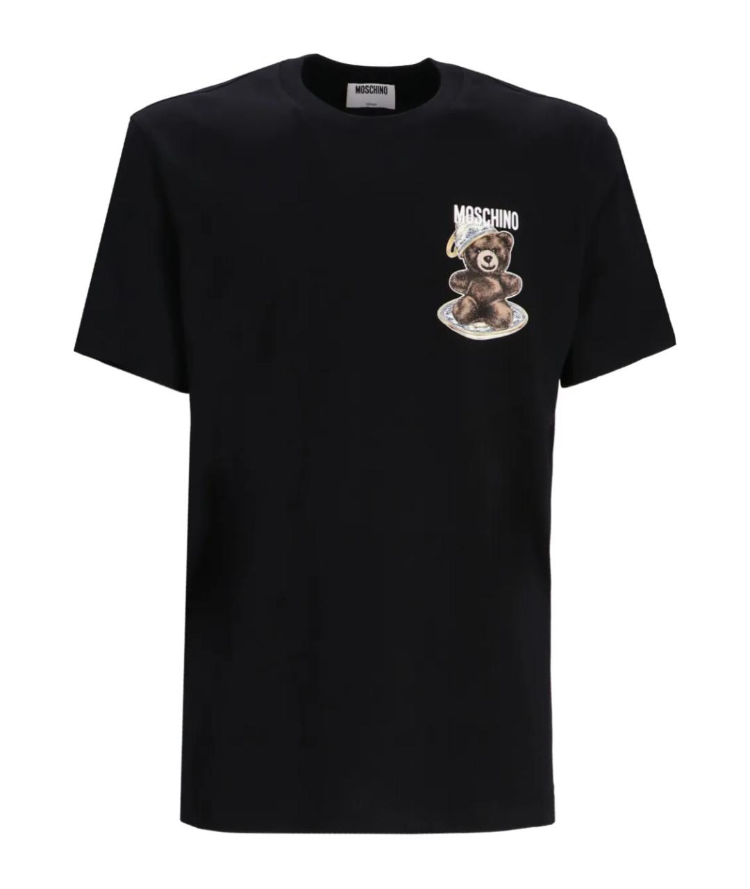 MOSCHINO Черная хлопковая футболка, фото 1